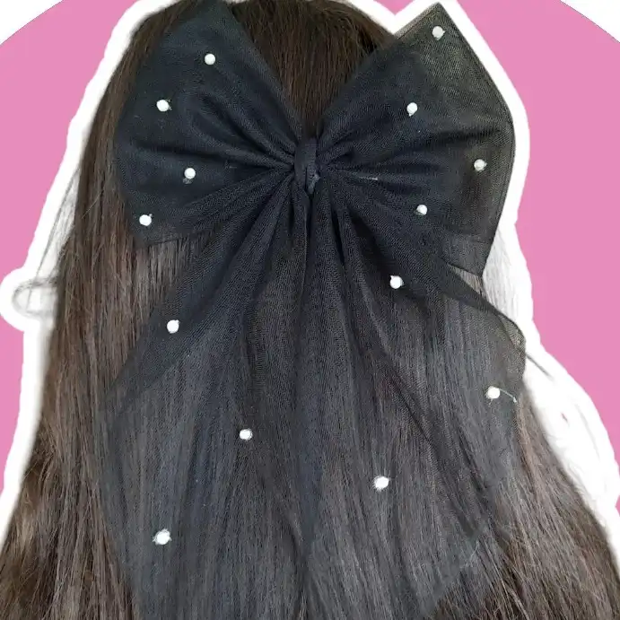 گیره مو زنانه مدل پاپیون مروارید دار