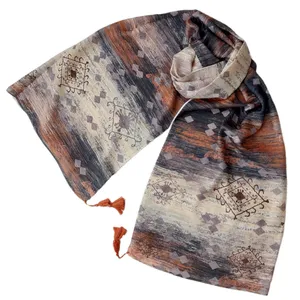 شال زنانه لورنزو مدل نخی پاییزه طیفی