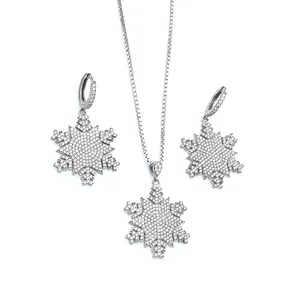 نیم ست نقره زنانه مدل برف