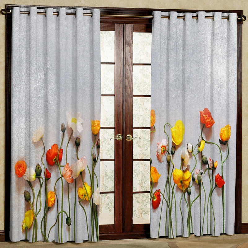 پرده مدل گلدار مخمل پانچی کد 4123 سایز 200x140 سانتی متر