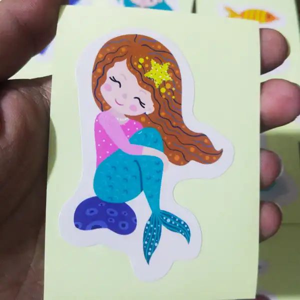 برچسب کاغک مدل پری دریایی کد 01 بسته 28 عددی