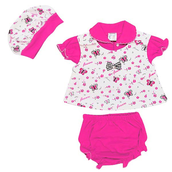 ست 4 تکه نوزادی دخترانه طرح پروانه کد 200