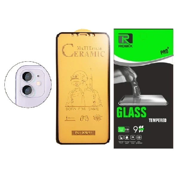 محافظ صفحه نمایش روبیکس مدل CRiP11 مناسب برای گوشی موبایل اپل iPhone 11 به همراه محافظ لنز دوربین