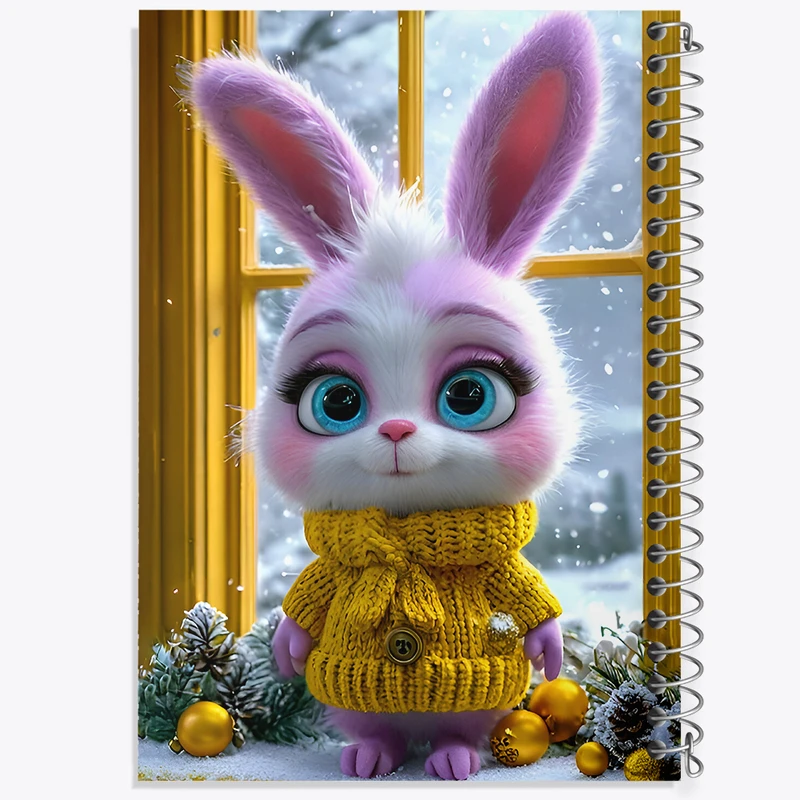 دفتر ژورنال نویسی 50 برگ خندالو مدل نقطه ای طرح خرگوش کیوت کد F8490