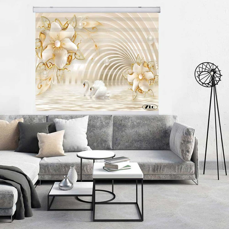 پرده زبرا زیو کد 3D1238 سایز 150x150 سانتی متر