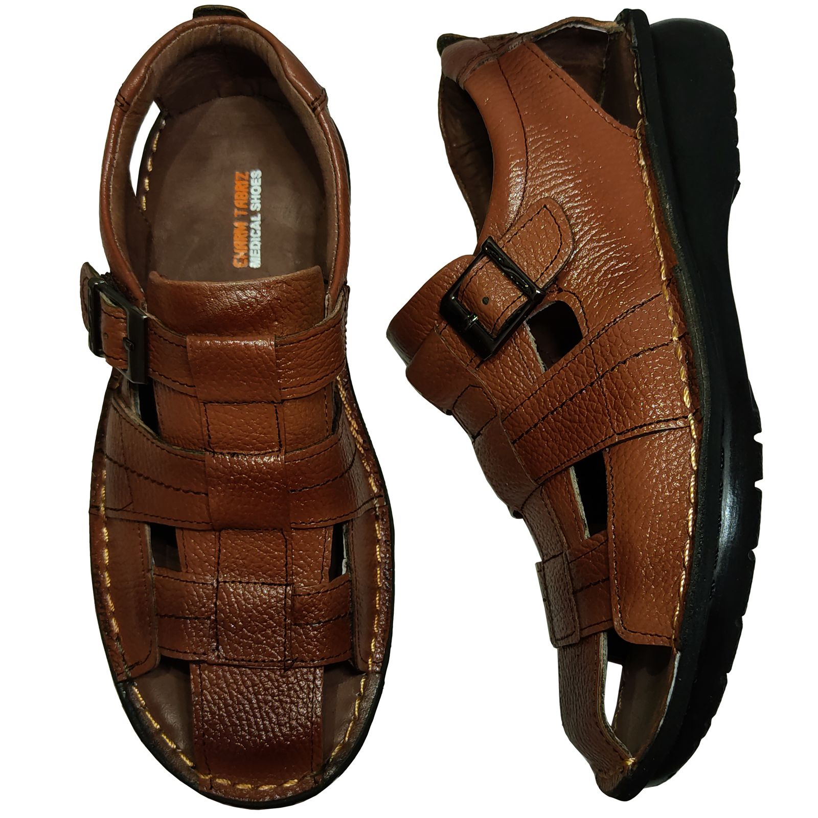صندل مردانه چرم تبریز مدل تندر -  - 5