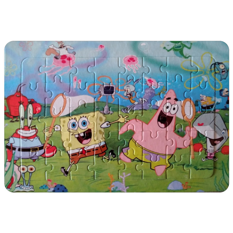 پازل 40 تکه طرح باب اسفنجی مدل w92