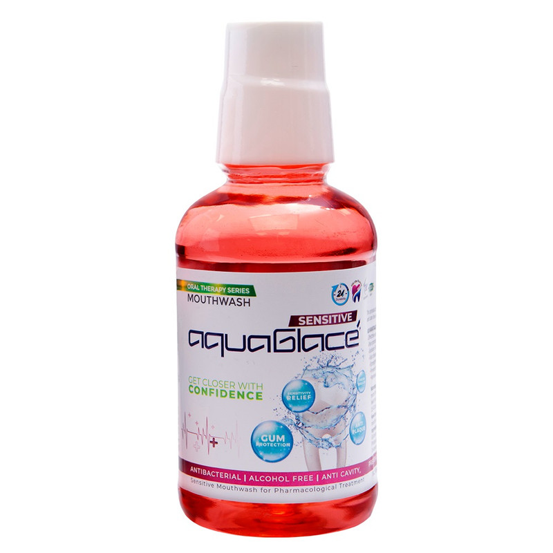 دهان شویه آکواگلاس مدل Sensitive حجم 500 میلی لیتر