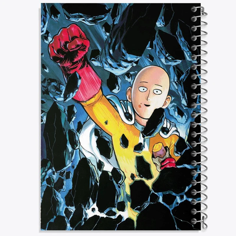 دفتر ژورنال نویسی 50 برگ خندالو مدل نقطه ای طرح سایتاما انیمه مرد تک مشتی One Punch Man کد 10528
