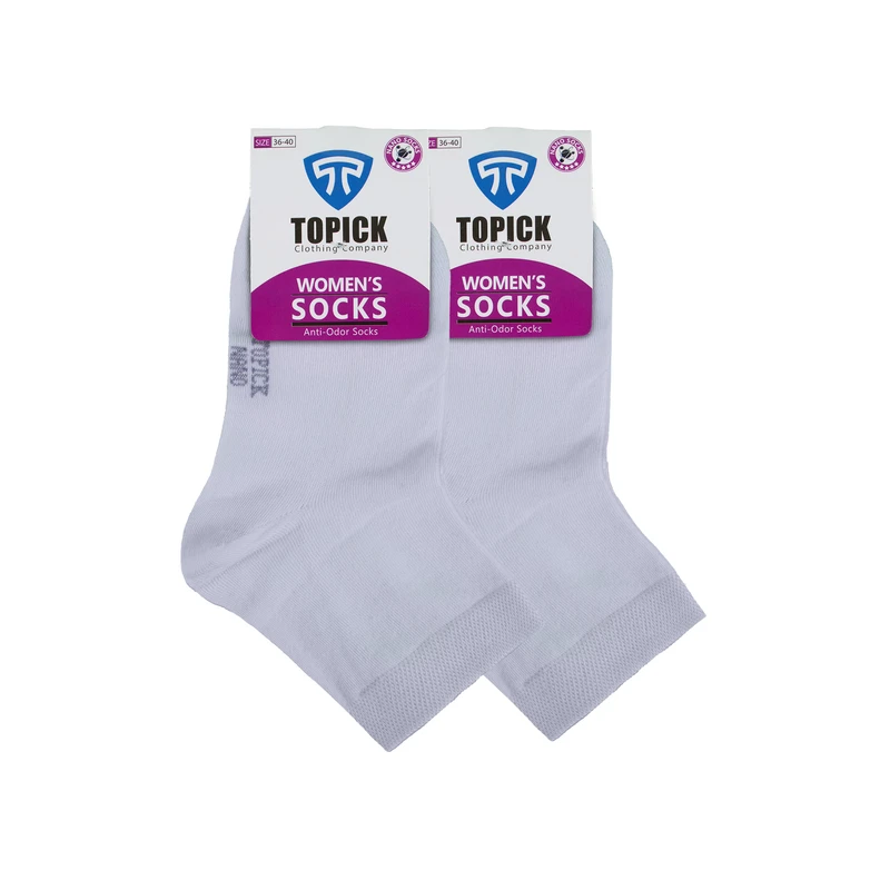 جوراب ساق کوتاه زنانه تاپیک مدل نانو آنتی باکتریال زنانه بسته دو عددی