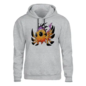 هودی مردانه مدل ماهی نارنجی  کد SH70 رنگ طوسی