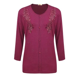 بلوز آستین بلند زنانه مدل نخی یقه گرد کد 030