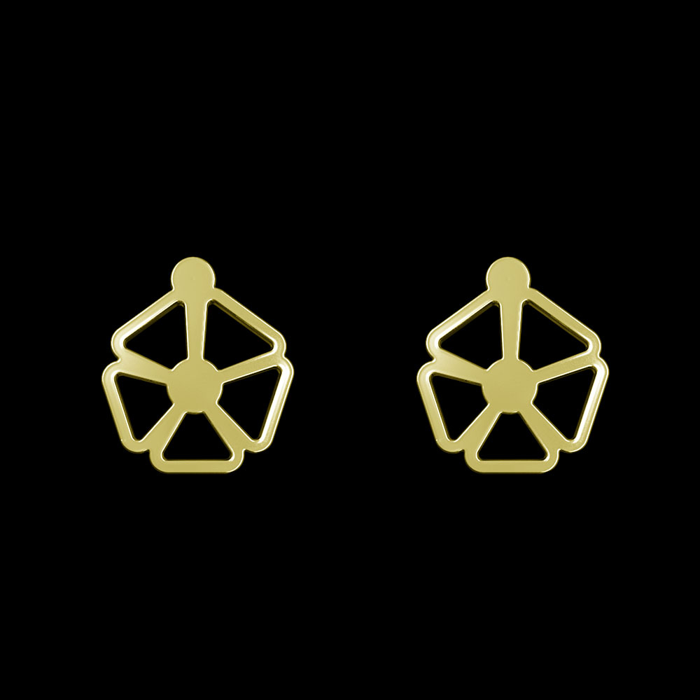 گوشواره طلا 18 عیار زنانه مدوپد مدل گل کد GA1-13107