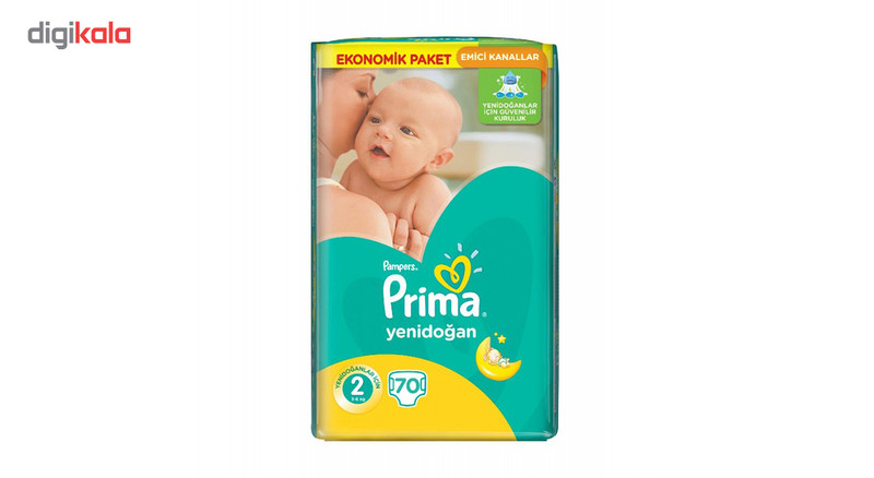 پوشک پریما سایز 2 بسته 70 عددی