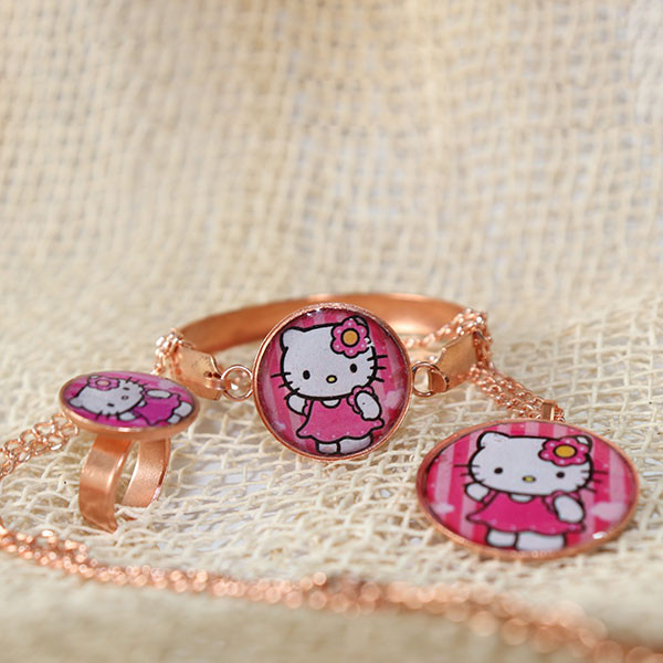 نیم ست دخترانه طرح کیتی مدل E181 نیم ست دخترانه طرح کیتی مدل E181