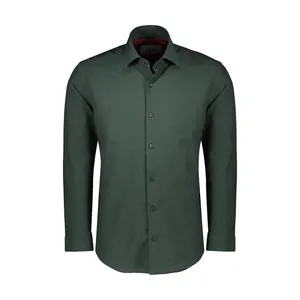  پیراهن آستین بلند مردانه بِیس مدل شامره رنگ یشمی