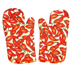 دستکش جفتی فر چاپی 30 × 13 رزین تاژ طرح فلفل قرمز