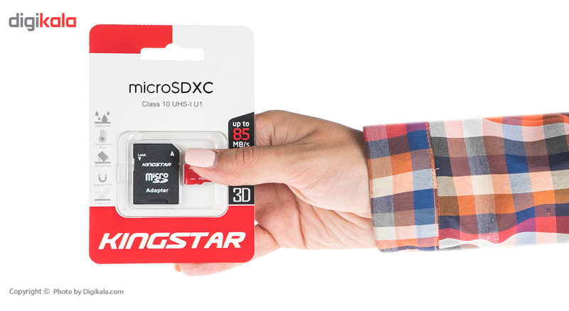 کارت حافظه microSDXC کینگ استار کلاس 10 استاندارد UHS-I U1 سرعت 85MBps همراه با آداپتور SD ظرفیت 128 گیگابایت