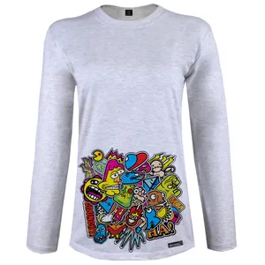 تی شرت آستین بلند زنانه 27 مدل Stickers کد MH608