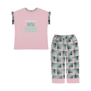 ست تی شرت آستین کوتاه و شلوار دخترانه ناربن مدل 1521452-84