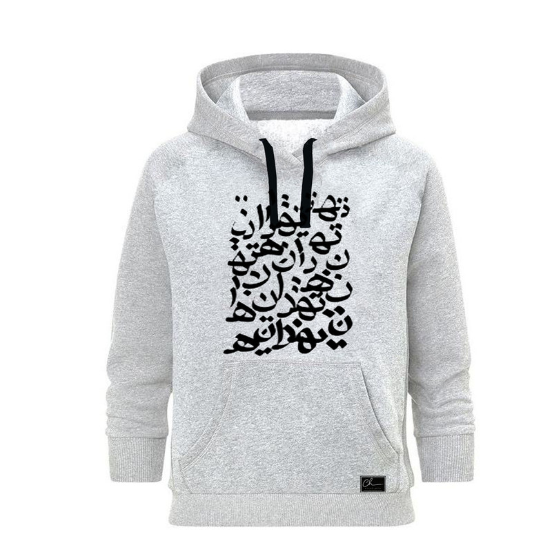 هودی زنانه مدل شعر کد M144 رنگ طوسی