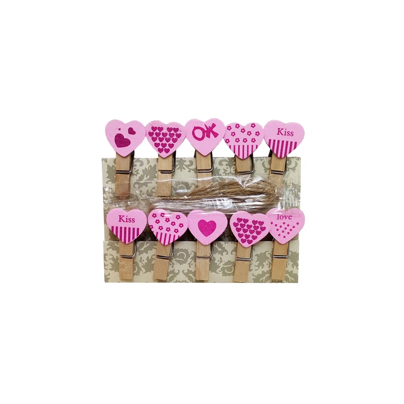 گیره عکس کلاوس طرح قلب کد Heart-42 مجموعه 10 عددی
