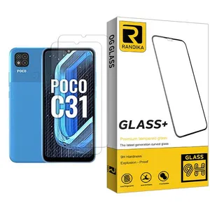 Randika Glass MIX002 Screen Protector For Xiaomi Poco C31 Pack Of 2