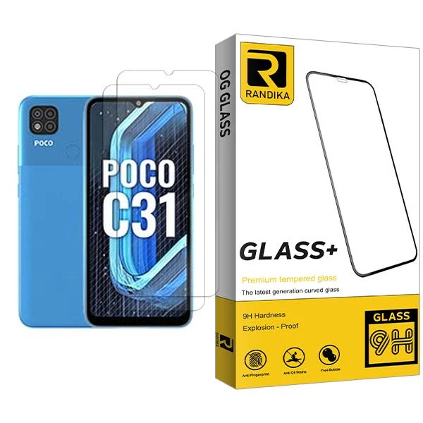 محافظ صفحه نمایش راندیکا مدل Glass MIX002 مناسب برای گوشی موبایل شیائومی Poco C31 بسته دو عددی