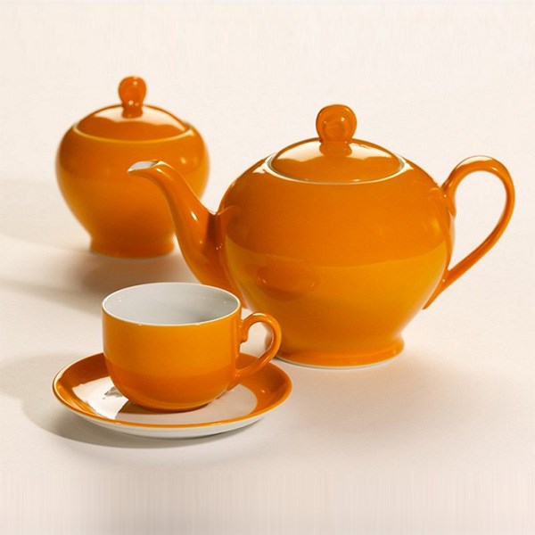 سرویس چینی 17 پارچه چای خوری چینی زرین ایران سری ایتالیا اف مدل نارنج درجه یک