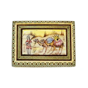 جعبه جواهرات خاتم کاری چوبی مدل کاروان