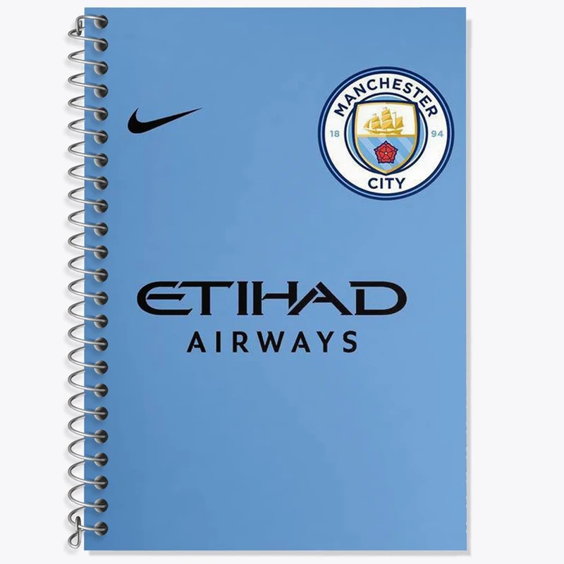 دفتر زبان 50 برگ خندالو مدل دو خط طرح باشگاه منچستر سیتی Manchester City کد 2145