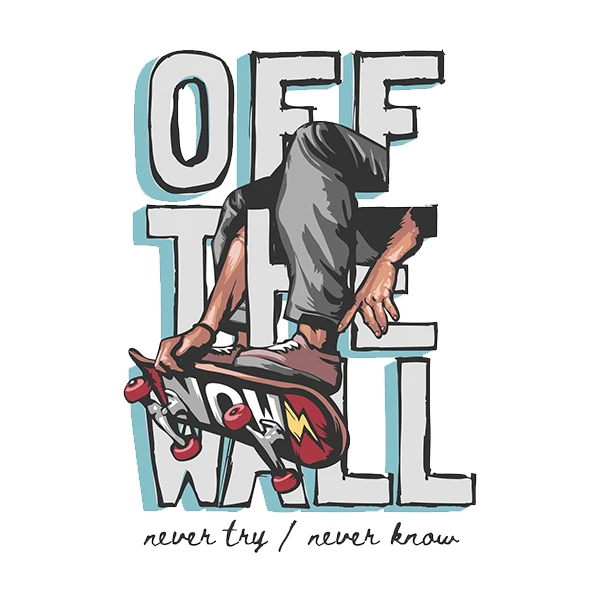  استیکر پارچه و لباس پاد آفرین طرح اسکیت کد 3476