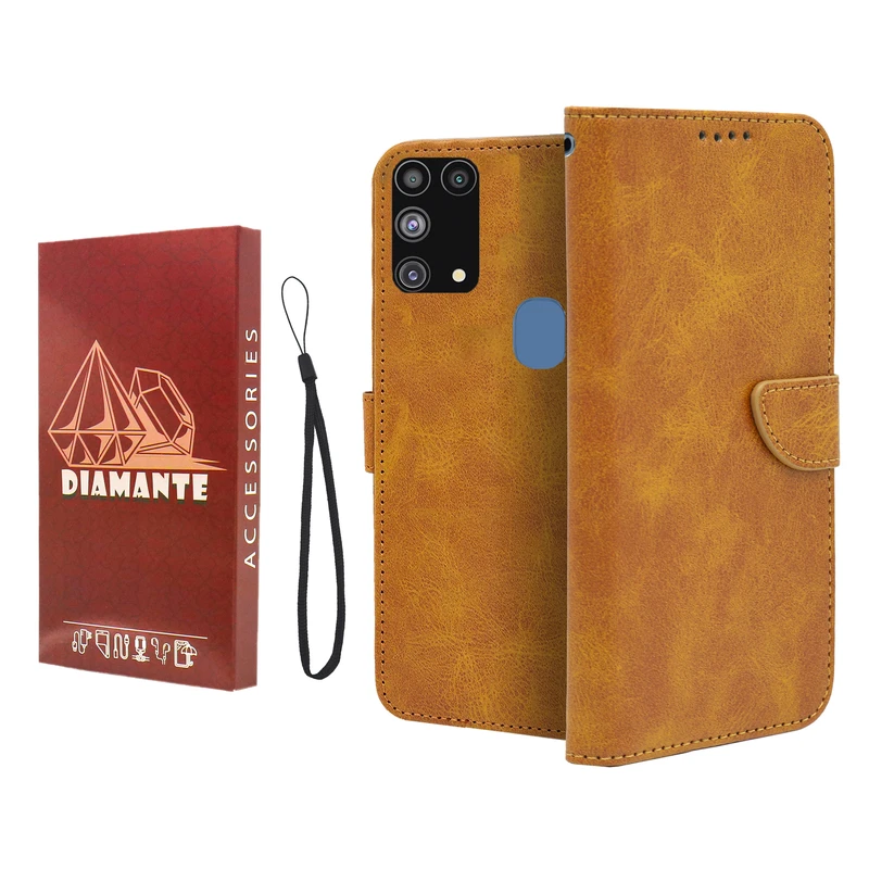 کیف کلاسوری دیامانته مدل Mortand Ros مناسب برای گوشی موبایل سامسونگ Galaxy M31 به همراه بندآویز