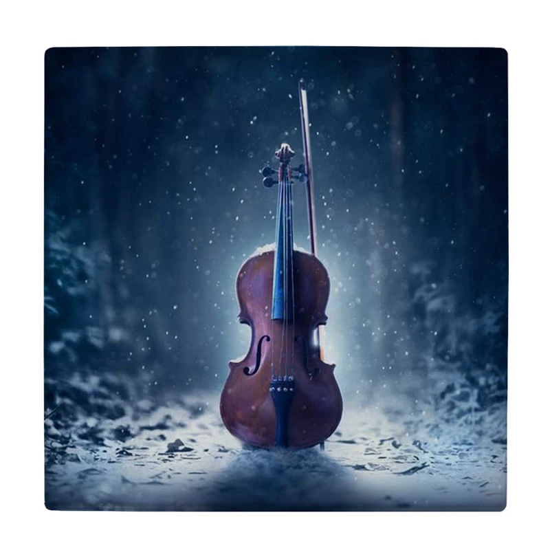  زیر لیوانی طرح ویولن و جنگل برفی کد    3670529_1692
