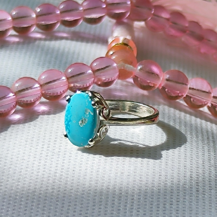 انگشتر نقره زنانه مدل فیروزه نیشابور کد 330