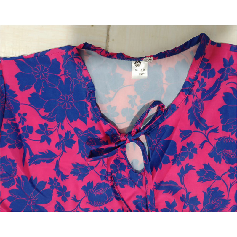 پیراهن یقه گرد زنانه مدل گل گلی کد 12