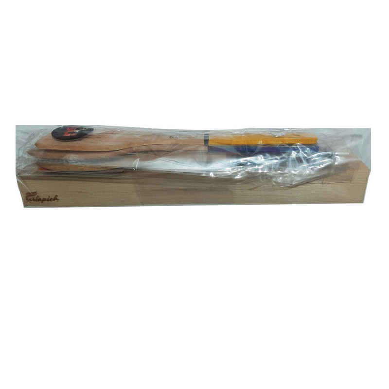سرویس کفگیر و ملاقه 4 پارچه فرتاپیچ مدل چوبی 2FR به همراه استند