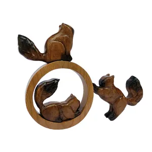 مجسمه چوبی طرح گربه  مدل GD3