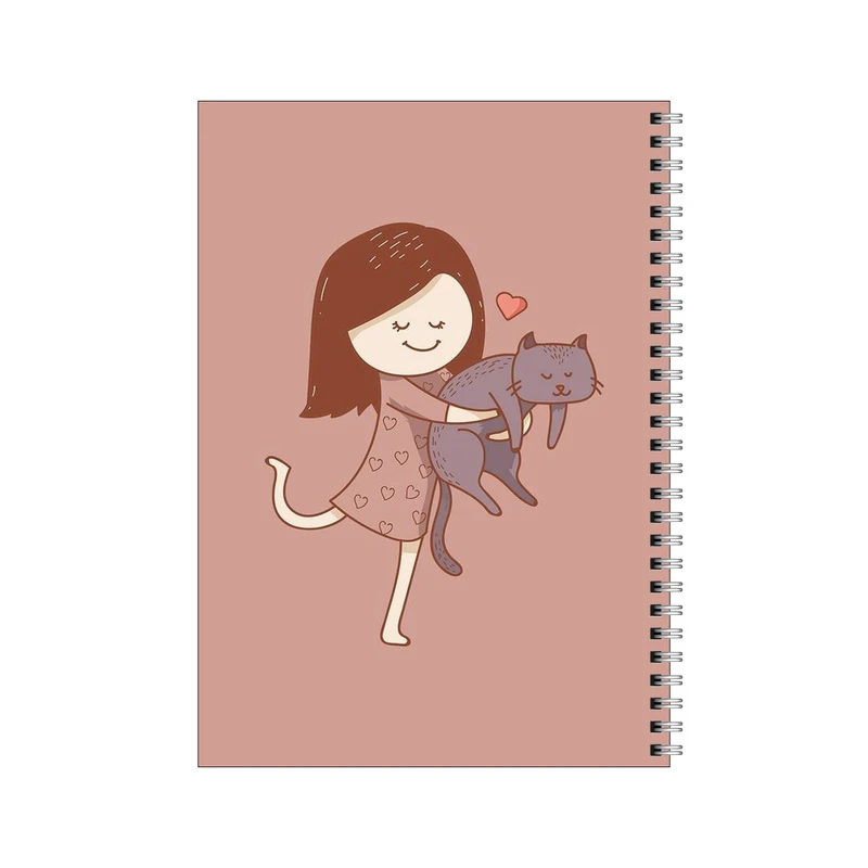 دفتر مشق 100 برگ بامبیلیپ طرح دختر و گربه خاکستری کد 6894246