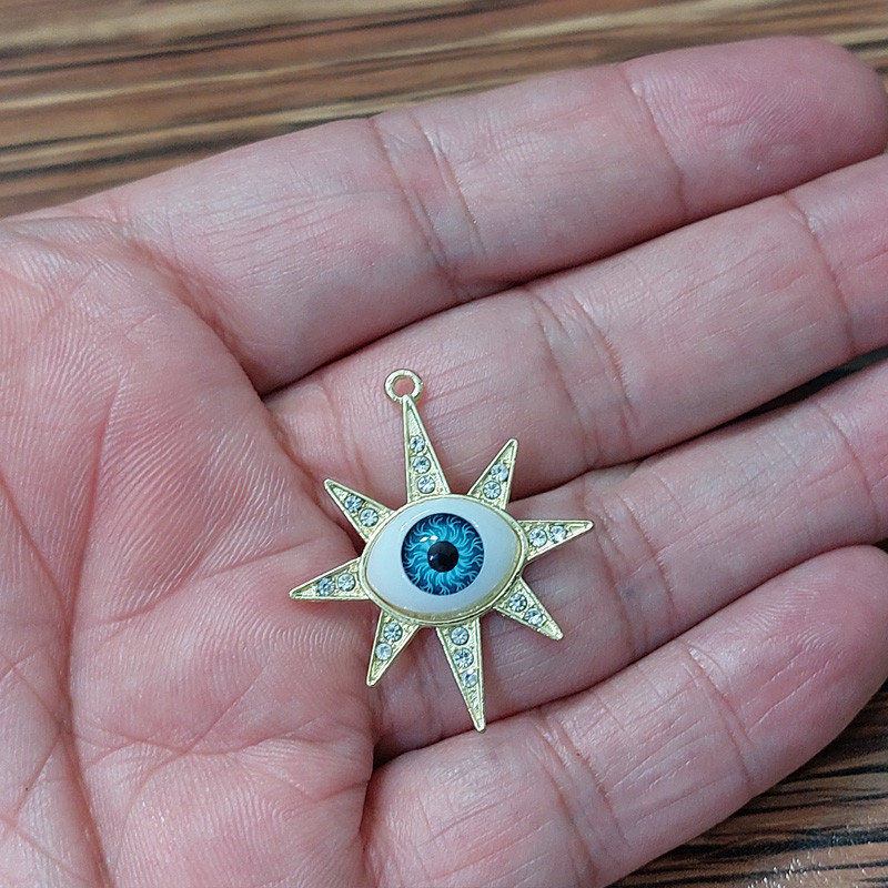 آویز گردنبند دخترانه مدل ستاره و چشم زیبا کد 1-5