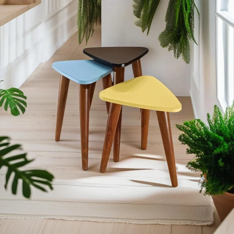  میز عسلی مثلث مدل لیون 324 کد 53 مجموعه سه عددی