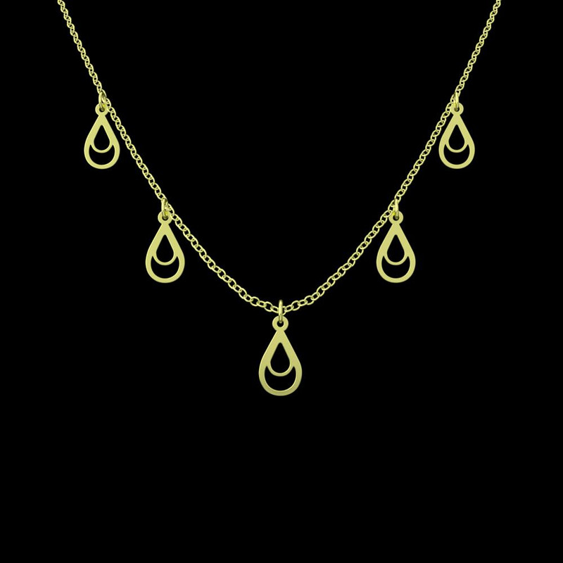 گردنبند طلا 18 عیار زنانه مدوپد مدل اشک کد RNA10460