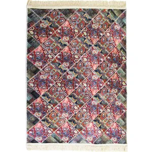   کلاژ فرش ماشینی  یک ونیم متری نارسیس مدل چهل تکه کد 1399