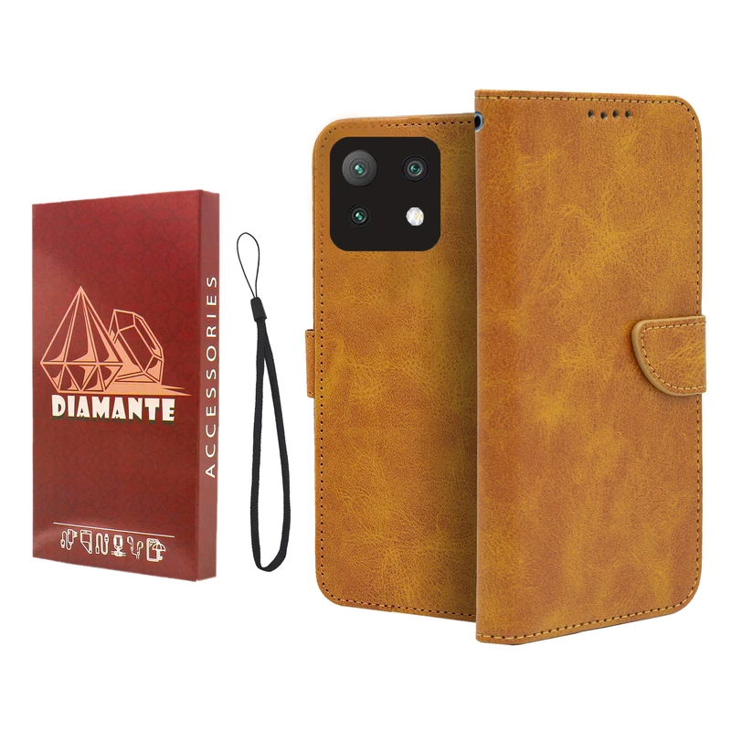 کیف کلاسوری دیامانته مدل Mortand Ros مناسب برای گوشی موبایل شیائومی Mi 11 Lite  به همراه بندآویز