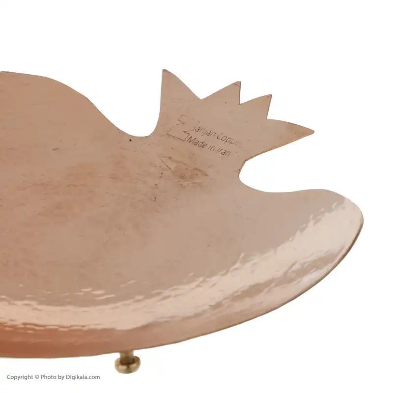 بشقاب مسی مس زنجان مدل آجیل خوری طرح انار کد 005