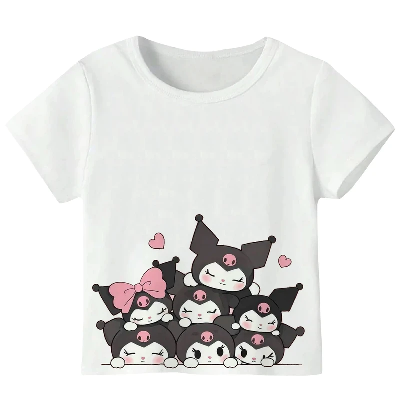 تی شرت آستین کوتاه دخترانه مدل عروسک کد W93