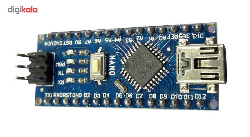 برد آردوینو نانو با پردازنده مرکزی ATmega328 و تراشه CH340 مدل مهندسیکا AD003-0