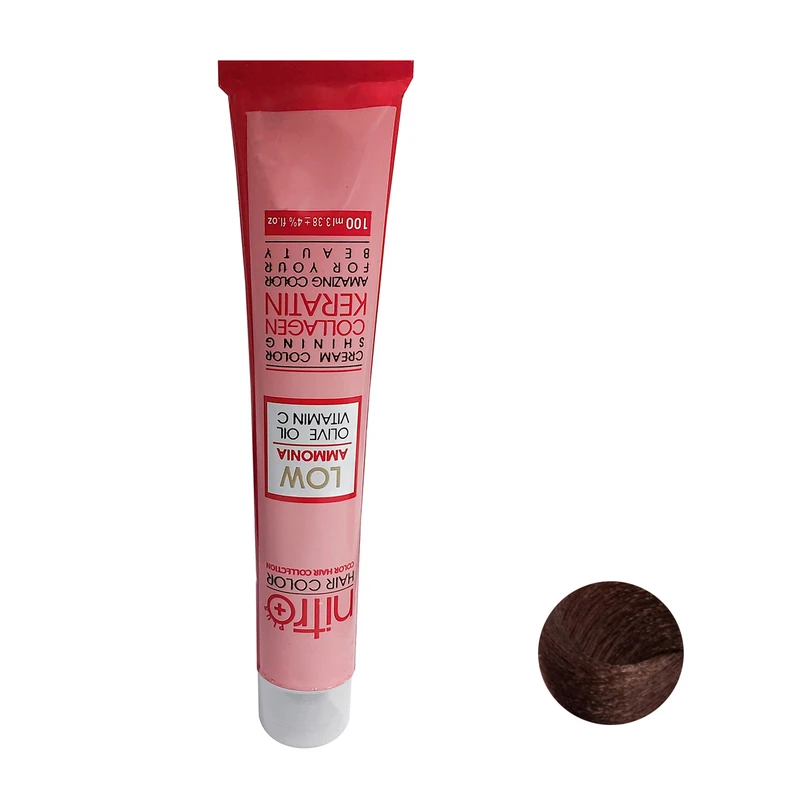 رنگ مو نیترو پلاس مدل Keratine شماره 6.54 حجم 100 میلی لیتر رنگ بلوند برنز تیره