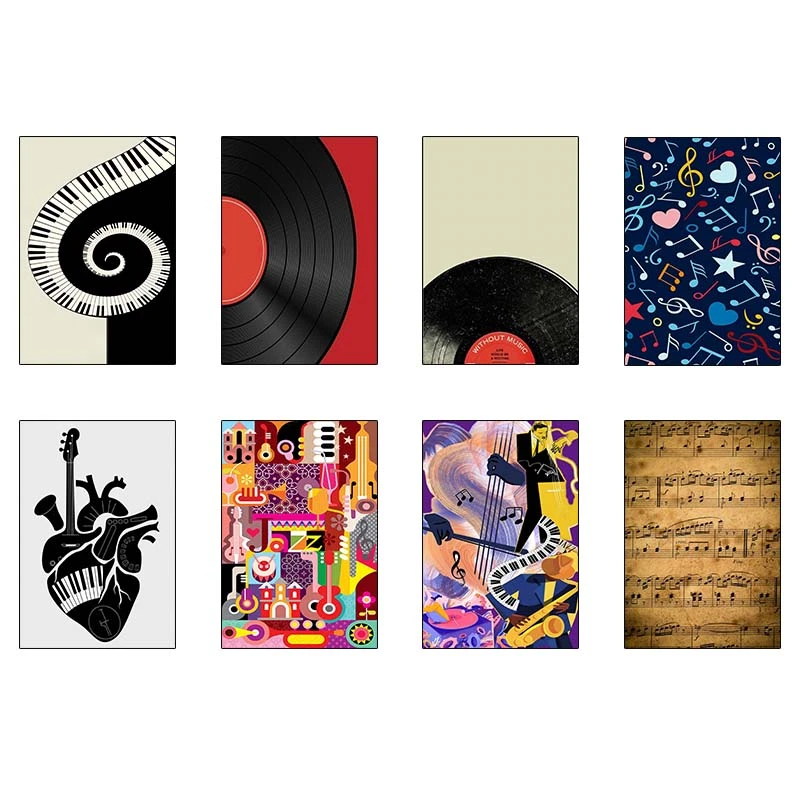 پوستر کارنيکا طرح موسیقی Music کد 90507 مجموعه 8 عددی