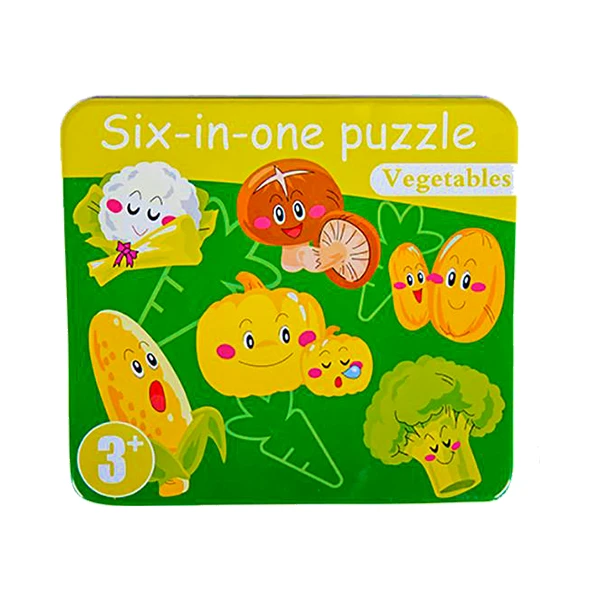 پازل آموزشی مدل Six in one طرح سبزیجات